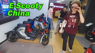 e Scooty Shop in China | E-Bikes | Electric scooter | Shenzhen | Hindi Vlogs | English Sub