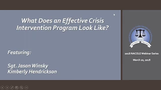 What Does an Effective Crisis Intervention Program Look Like? (March 20, 2018)