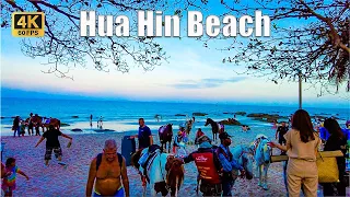 [4K🇹🇭] Hua Hin Thailand | Evening Walk along the Hua Hin Beach | Feb 2023 // 60fps