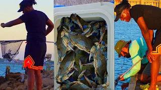 Epic Blue Crabbing in Galveston! We Caught a MONSTER!🦀 ​⁠​⁠@ABetterOutdoors