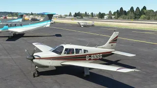 Flying the updated JustFlight PA28 Piper Arrow from Friday Harbor in Microsoft Flight Simulator