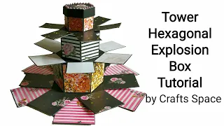 Tower Explosion Box Tutorial | Tower Hexagonal Explosion Box Tutorial | Valentine Day Card Ideas