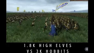 1800 High Elves VS 3000 Hobbits | Third Age Total War