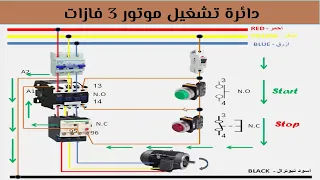 How to three phases motor control circuit easily ? Using push botton , contactor and overload relay