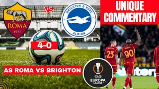 AS Roma vs Brighton 4-0 Live Stream Europa League UEL Football Match Score Commentary Highlights Viv