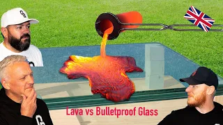 LAVA vs BULLETPROOF GLASS REACTION!! | OFFICE BLOKES REACT!!