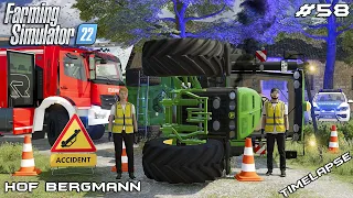 BIG ACCIDENT - Flipped JOHN DEERE 8230 & TRAILER | Hof Bergmann | Farming Simulator 22 | Episode 58