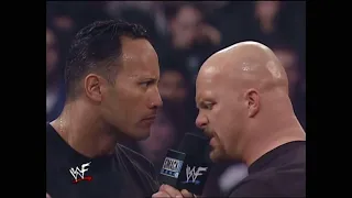 The Rock makes Stone Cold laugh just before Wrestlemania X7