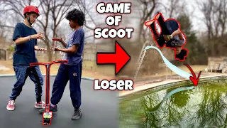 GAME OF TRAMP SCOOT *LOSER JUMPS IN DISGUSTING POOL!*