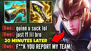 TRASH TALKING HWEI GETS DESTROYED BY MY FULL CRIT QUINN BUILD (HE WAS MALDING)