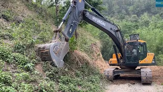 Excavator Excavating Road to Connect Remote Mountain Villages to Cities with Easy Road Transport