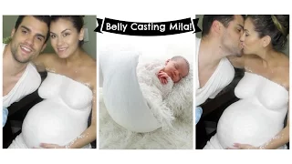 Pregnant Belly Cast! 39 WEEKS (pearhead belly casting)