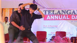 Telangana University Annual Day Celebrations || RAJESH & NIKESH DANCE PERFORMANCE