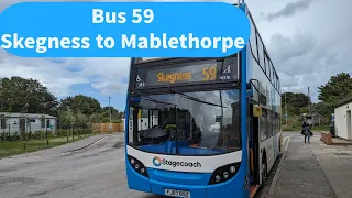 Mablethorpe| Skegness| Bus 59 from Skegness Interchange to Mablethorpe| July 2023