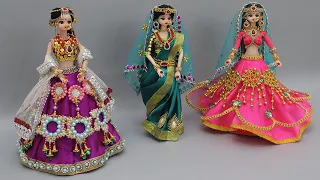 3 South indian bridal dress and Jewellery | 3 Doll decortion ideas |11