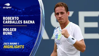 Roberto Carballes Baena vs. Holger Rune Highlights | 2023 US Open Round 1