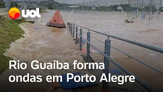 Enchente no Rio Grande do Sul: Guaíba forma ondas em Porto Alegre; veja vídeos