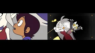 Side by side comparison of Season 1 and 2 of the owl house Opening Theme