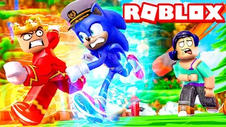 SONIC vs THE FLASH in an EPIC RACE in ROBLOX