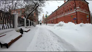 Прогулка по Москве, Снегопады в центре Москвы, Петровка, Страстной бульвар 4К.