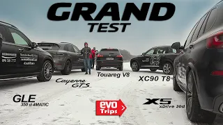 BEST SUV 2021: Cayenne GTS / BMW X5 / Mercedes GLE / Audi Q8 / VW Touareg V8 / Volvo XC90 T8 – ч.02