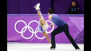 Pairs free skating. Olympics 2018. Last group warm-up.