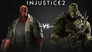 Injustice 2 - Хэллбой против Болотной Твари - Intros & Clashes (rus)