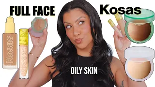 FULL FACE KOSAS COMPLEXION MAKEUP + WEAR TEST *oily skin* | MagdalineJanet