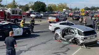 Mustang-driving teen going over 100 mph crashes on Highway 101 in Santa Rosa, arrested