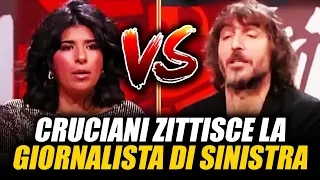 CRUCIANI ZITTISCE LA GIORNALISTA DI SINISTRA