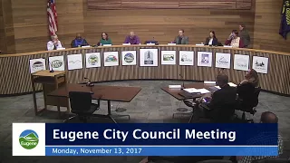 Eugene City Council Meeting, November 13, 2017
