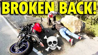 HORRIFIC MOTORCYCLE CRASH! *FRIEND HIGHSIDES MT09* #MAXYDAILY #010