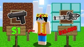 ARMA NOOB Vs ARMA PRO 😱🔫 PISTOLA DE 1$ Vs AMETRALLADORA DE 10.000$ | MINECRAFT MODS