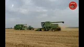 Harvesting Oats near St Claude Manitoba Canada - August 2018