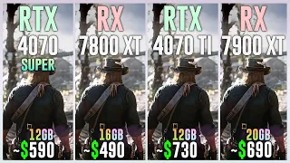 RTX 4070 SUPER vs RX 7800 XT vs RTX 4070 TI vs RX 7900 XT - Test in 25 Games