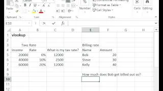 Excel: vlookup function