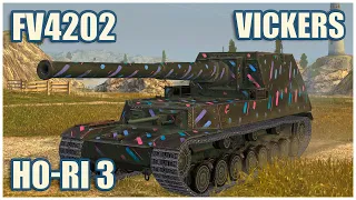 Ho-Ri Type III, FV4202 & Vickers Light • WoT Blitz Gameplay