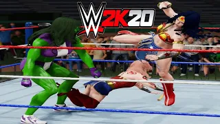 Wonder Woman v She-Hulk v Fangirl! - WWE 2K20 Requested Extreme Rules Elimination Match