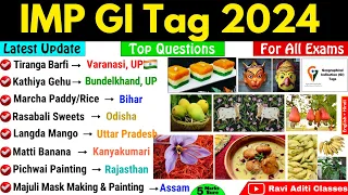 GI Tags 2024 Current Affairs | Important GI Tag of india 2024 | State Wise Gk Tag New and Updated