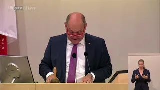 Eröffnung der Sitzung durch Nationalratspräsident Wolfgang Sobotka (ÖVP)