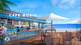 Seaside Starbucks Cafe Music & Ocean Wave Sound - Seaside Cafe Ambience, Coffee Shop Music ASMR
