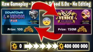 LONDON to VENICE - ZERO coins to 400M Coins [FULL GAMEPLAY - No Cuts] - 8 Ball Pool - Miniclip