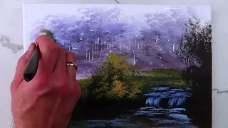 Sunshine Waterfall | Landscape Painting | Acrylics