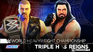 WWE Mayhem Triple H Vs Roman Reigns World heavyweight championship WrestleMania 32.