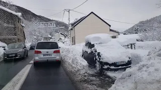 Driving through a Magical Snow Filled Mountain in France|Slippery Road|Dangerous Road while Snowing❄