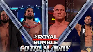 WWE Royal Rumble 2024 - Roman Reigns vs AJ Styles vs Randy Orton vs LA Knight: Match Highlights