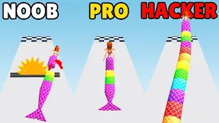 NOOB vs PRO vs HACKER in Mermaid Rush 3D