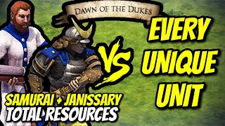 SAMURAI + JANISSARY vs EVERY UNIQUE UNIT (Total Resources) | AoE II: Definitive Edition