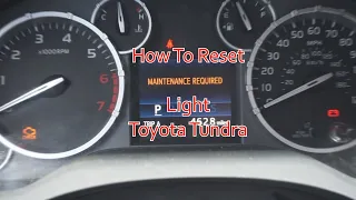 How To Reset The Maintenance Required Light Toyota Tundra!!