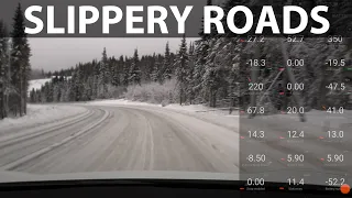 2021 Tesla Model 3 driving on snow
